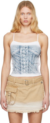 Feng Chen Wang Denim Print Tank Top