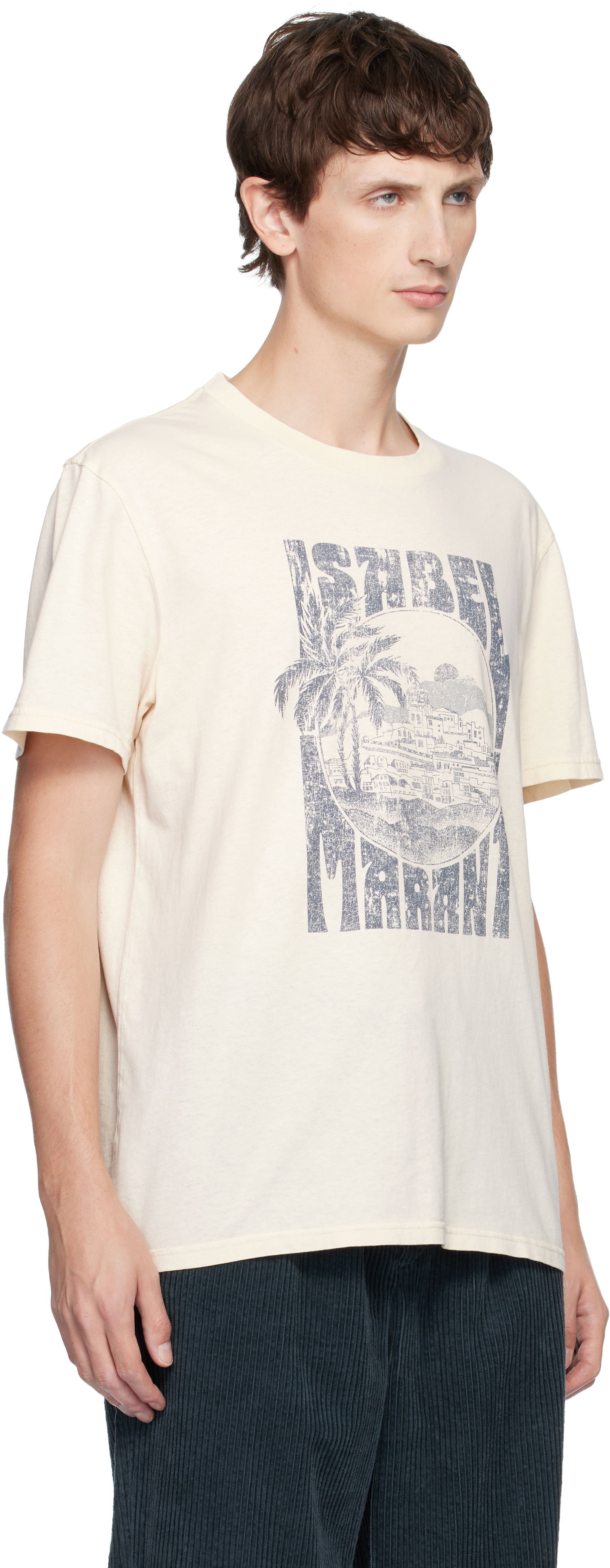 Majica ISABEL MARANT Isabel Marant Honore Graphic Print T-Shirt Bež | 25ATS0052HB-C3N09H, 1