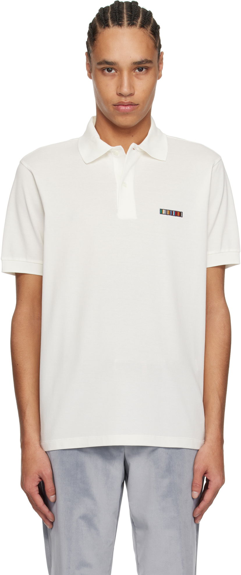 Polo majica Paul Smith Paul Smith Signature Stripe Logo Cotton Polo Bela | M1R-698P-NP4724-01
