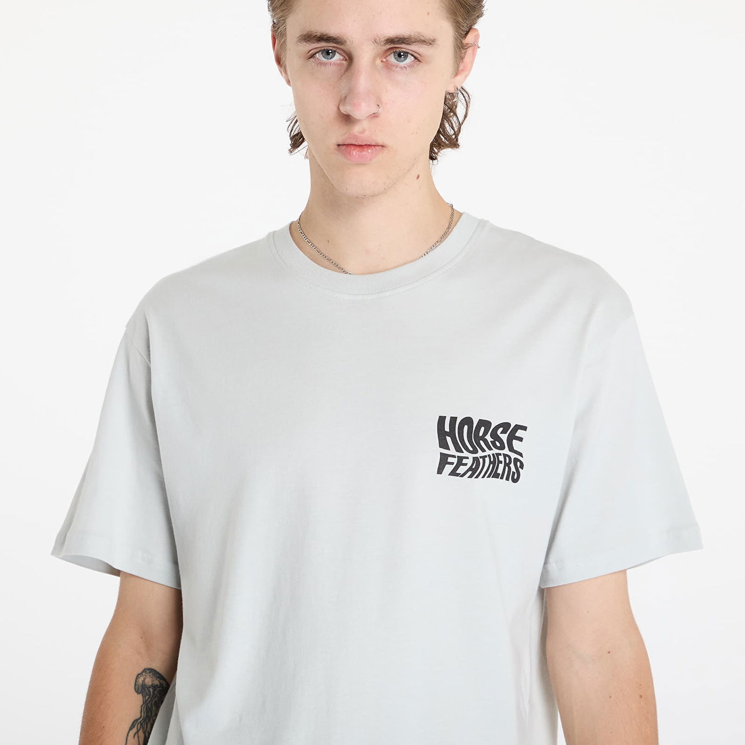 Majica Horsefeathers Distort T-Shirt Cement M Siva | SM1366C, 1