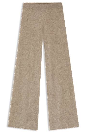 Hlače BOSS Wide-leg trousers in washed cashmere Bež | 50550831