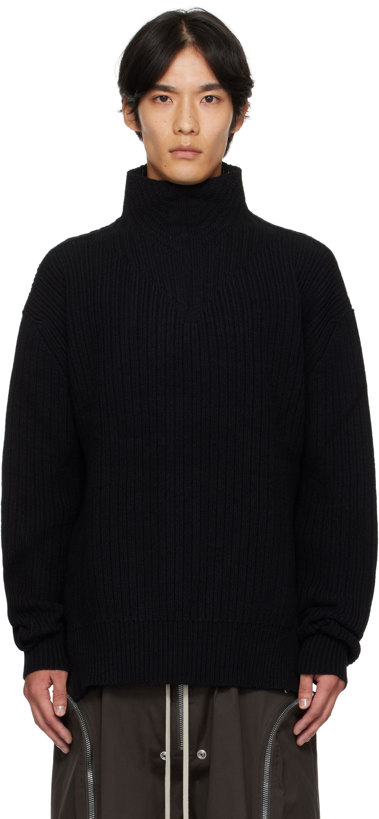 Pleteni pulover Rick Owens Rick Owens Concordians Turtleneck Sweater Črna | RU02E1645 KWV, 0