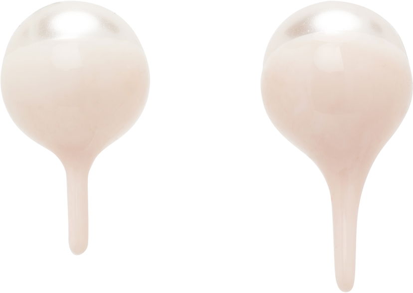 Uhani Ottolinger Dipped Pearl Stud Earrings Roza | 125-902525-02