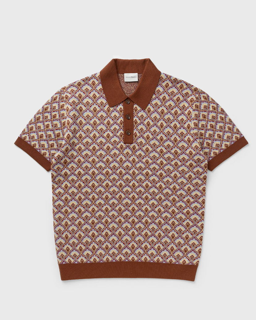 Polo majica Drôle de Monsieur Drole de Monsieur Tapestry Knit Polo Shirt Rjava | G-PO177-WO021-MC