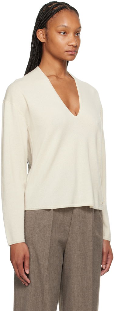 Pleteni pulover Anine Bing ANINE BING Athena V-Neck Sweater Bež | A-09-0332-120, 1