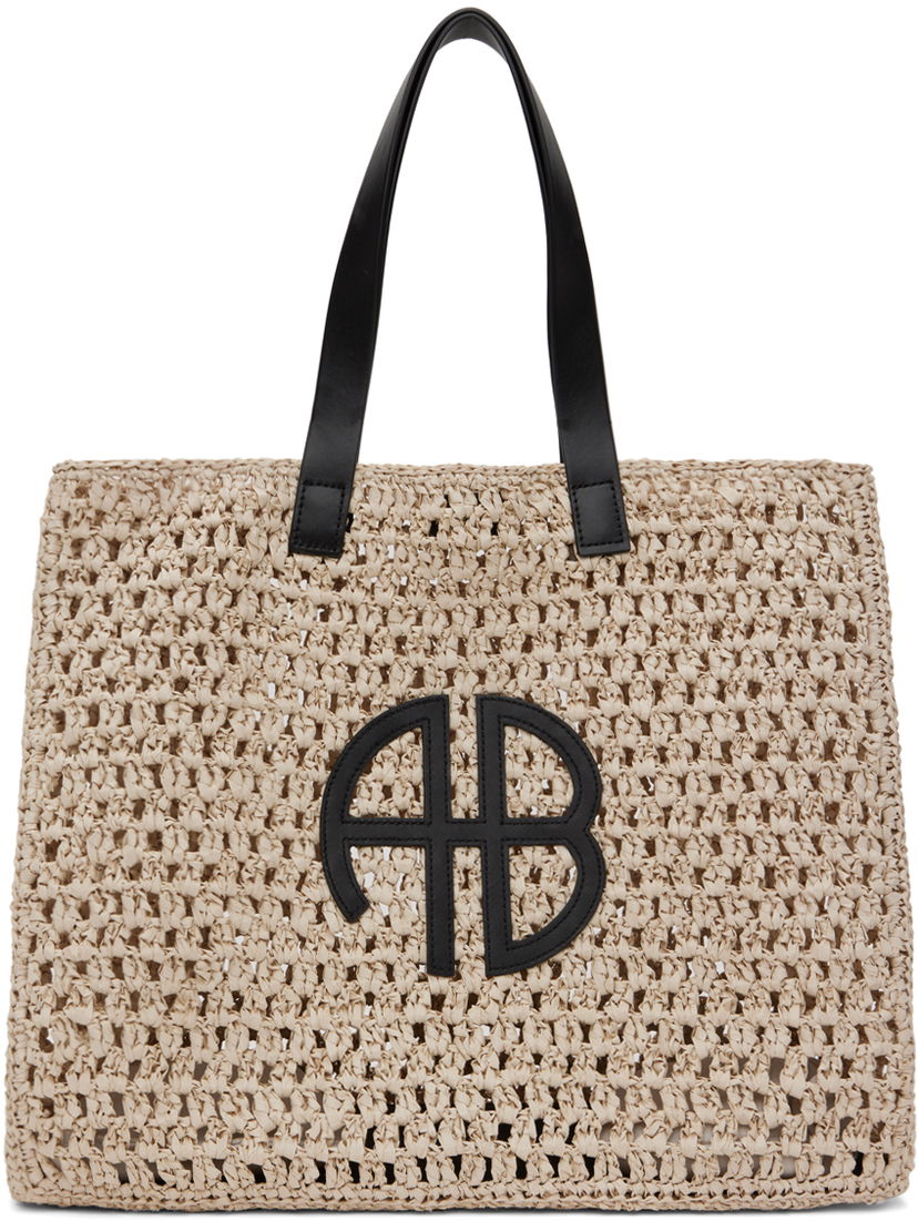 Tote bag Anine Bing Large Crochet Tote Bag Bež | A-13-2158-022