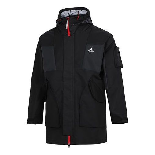 Parka adidas Originals Multiple Pockets Sports Fleece Lined Hooded Jacket Črna | HC0275