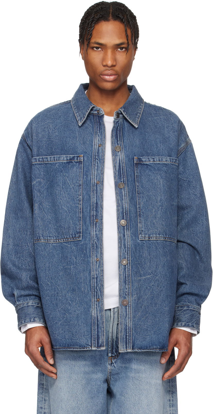 Srajce AGOLDE AGOLDE Atticus Denim Jacket Modra | A4031-1206