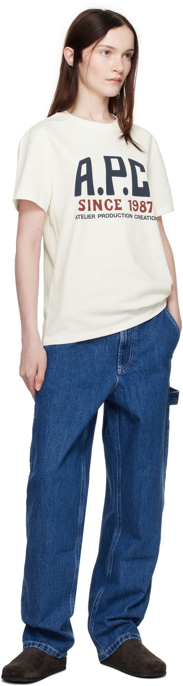 Majica A.P.C. Print Label T-Shirt Bela | COHBU-M26442, 3