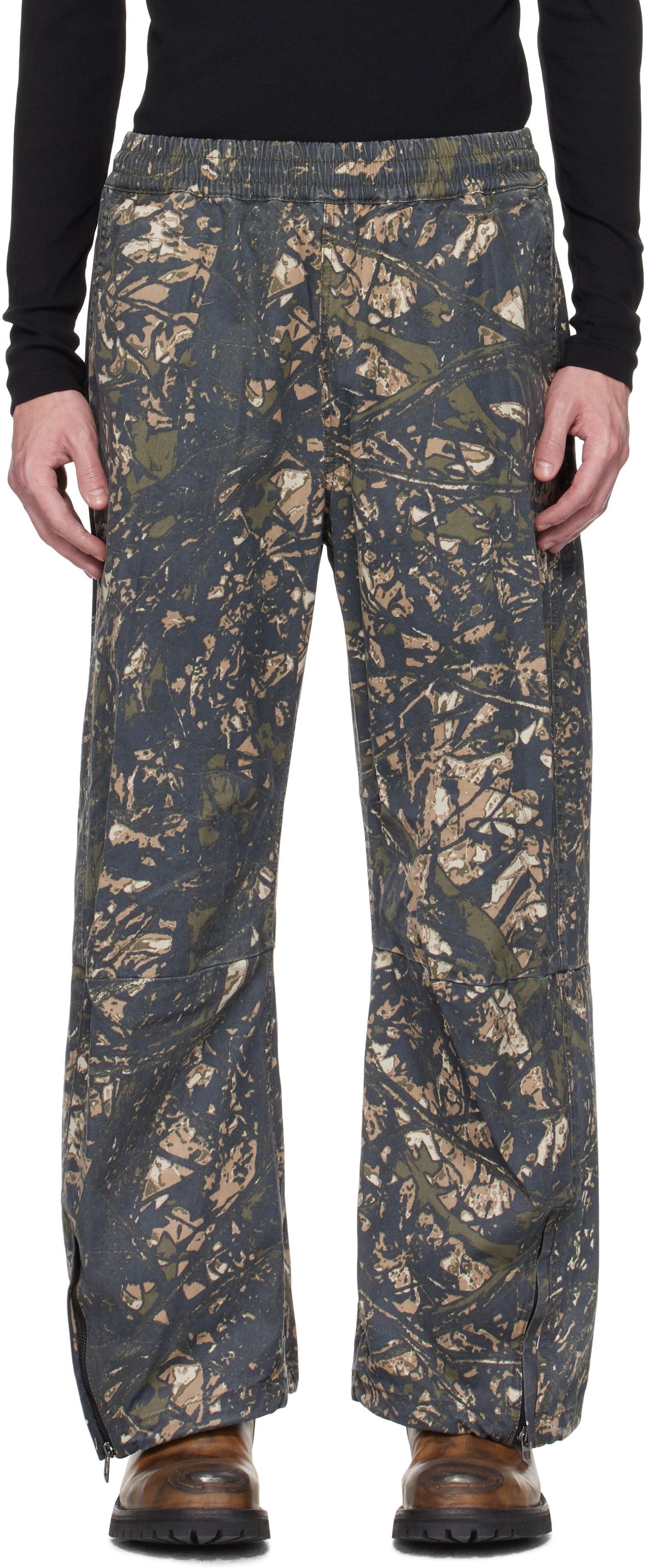 Hlače Diesel Diesel P-Lint Camo Print Trousers Zelena | A16667-0ABCG-5AFA, 0