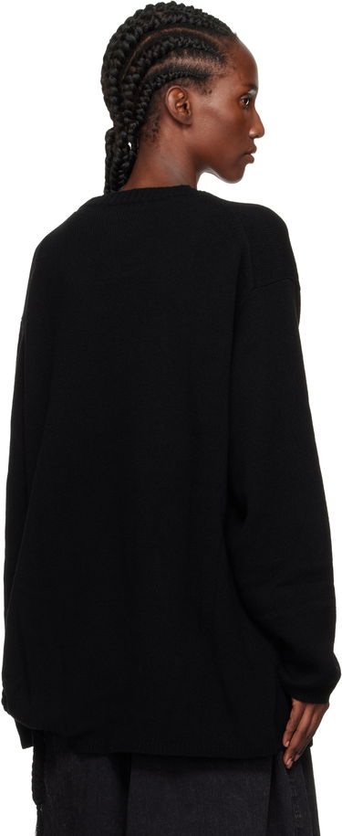 Pleteni pulover Yohji Yamamoto YOHJI YAMAMOTO String Round Neck Sweater Črna | HL-K04-184, 2