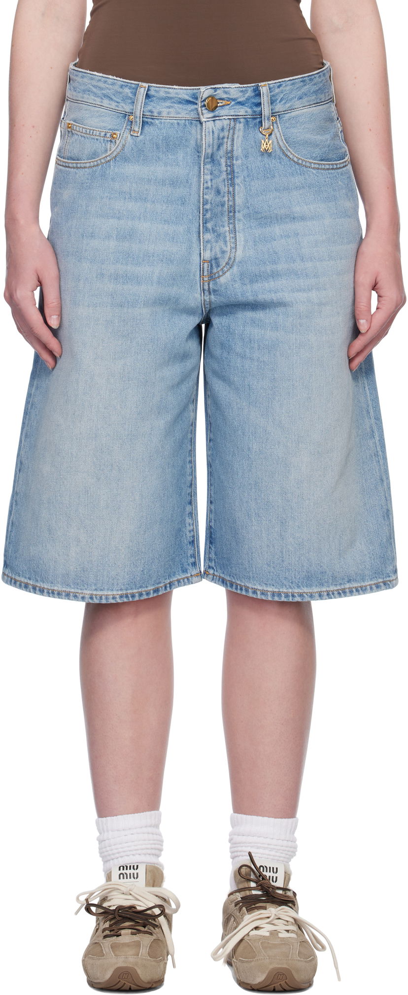 Kratke hlače AMIRI AMIRI Faded Denim Shorts Modra | AWDNSH1006