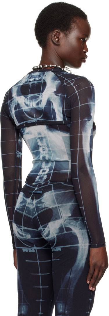 Bodi Jean Paul Gaultier Jean Paul Gaultier 'The Squeletor' X-Ray Print Mesh Top Črna | 25/33-F-TO243-T580-005956, 2