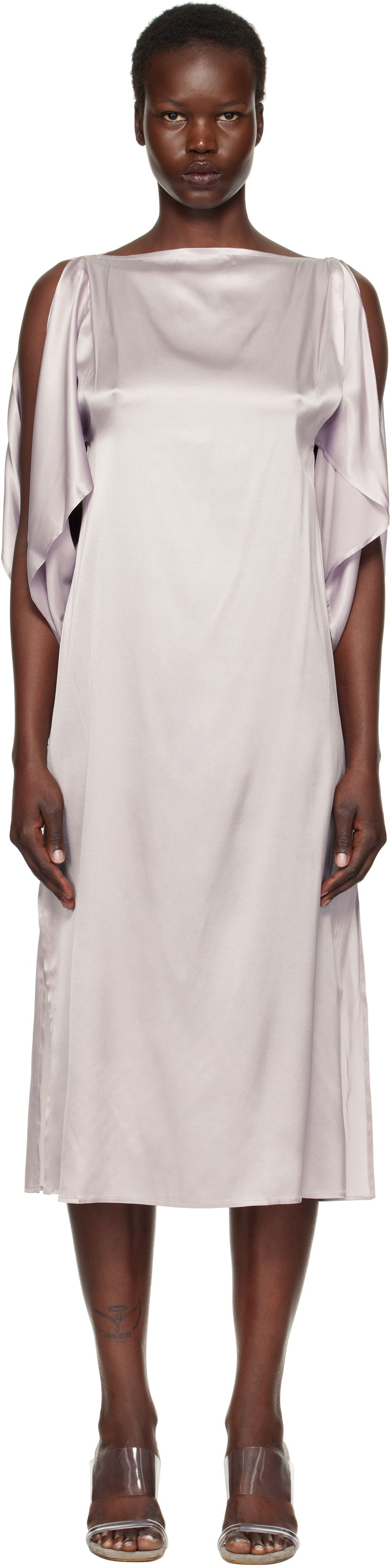 Obleke Baserange Silk Midi Dress Lila | DRCLS-SI-SP25