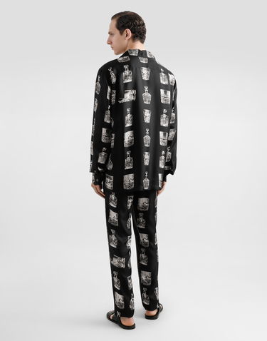 Srajce Dolce & Gabbana Silk Shirt with Liquor Print Črna | G5IF1THI1V0HN5IA, 2