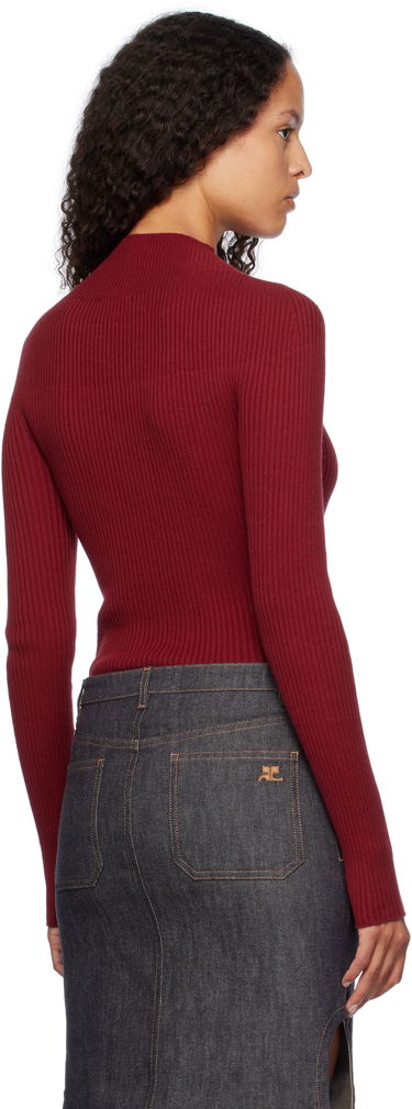 Majica Courrèges Long Sleeved Fitted Sweater Rdeča | 124MPU128FI0049, 2