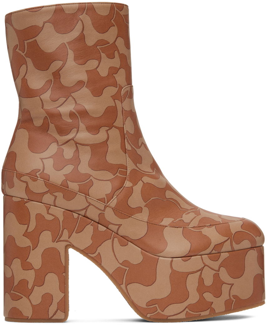 Obleke Dries Van Noten Dries Van Noten Platform Ankle Boots Oranžna | WS241-257-553, 0