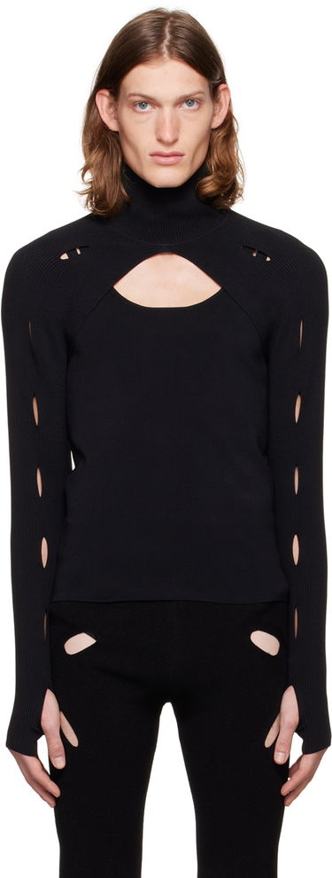 Pleteni pulover Dion Lee Slash Woven Turtleneck Top Črna | C7006F21, 0