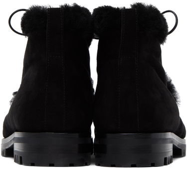 Oblačila Manolo Blahnik Manolo Blahnik Mircus Suede Ankle Boots with Shearling Trim Črna | 320-1233-0004, 1