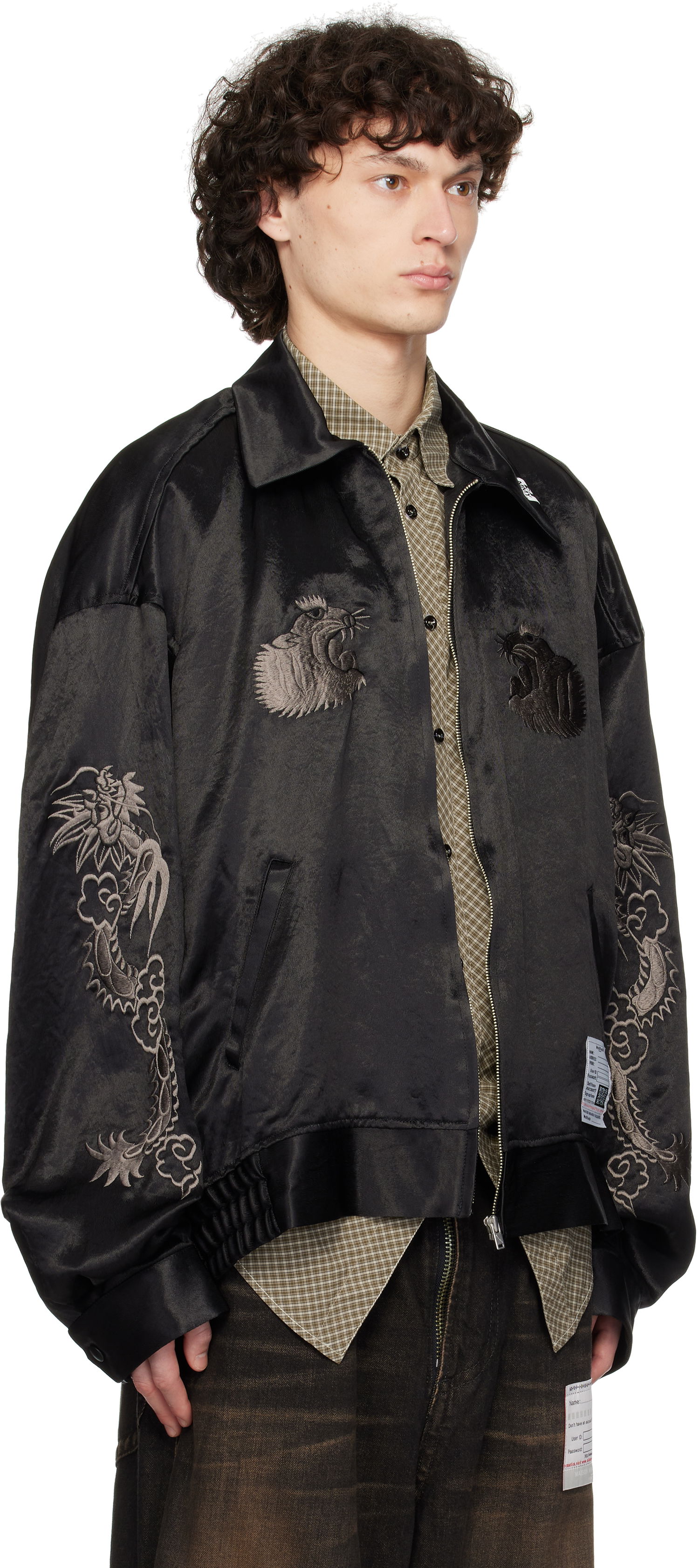 Bomber jakna Maison MIHARA YASUHIRO MIHARA YASUHIRO Collared Souvenir Jacket Črna | J14BL144, 1