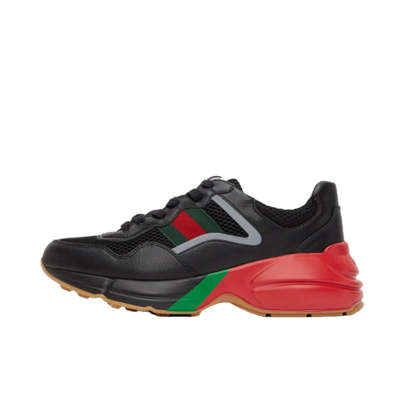 Superge in čevlji Gucci Rhyton Sneaker Black Red Green Črna | 6434912H0401093