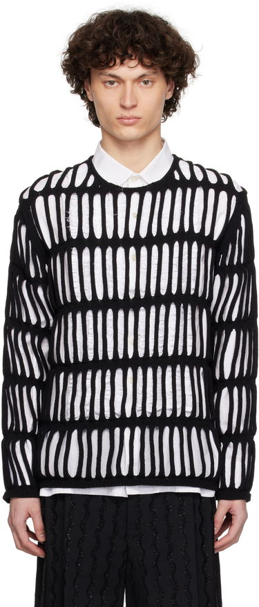 Pleteni pulover Comme des Garçons CDG Homme Plus Code Intarsia A Pattern Crewneck Sweater Črna | PO-N011-051, 0