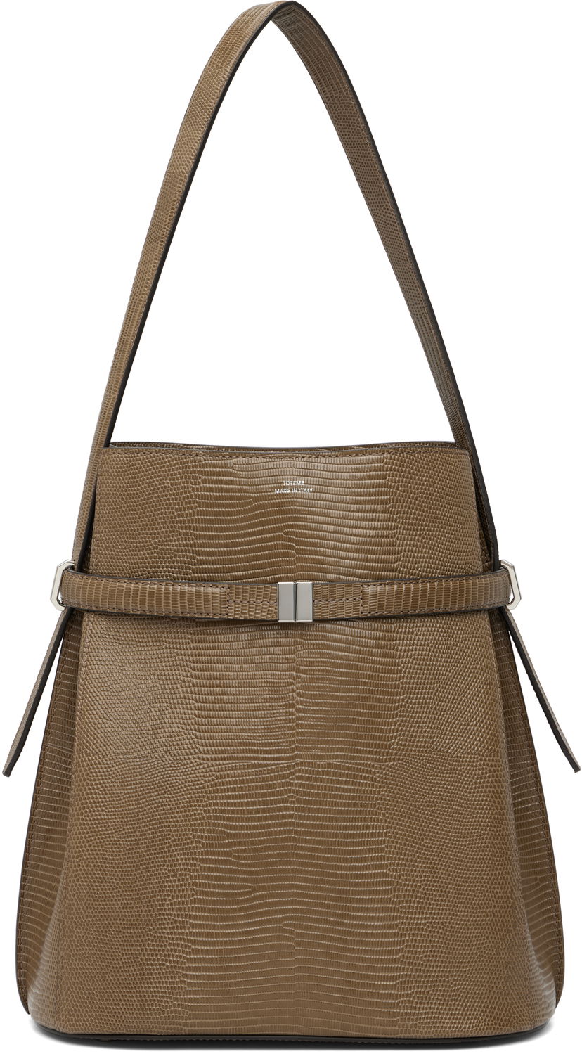 Torbica TOTEME TOTEME Belted Lizard-Embossed Bucket Bag Rjava | 251-WAL0048-LE0102