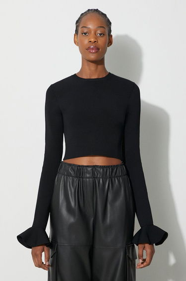 Krop-top JW Anderson Long Sleeve Crop Top Črna | KW0949.YN0219, 0
