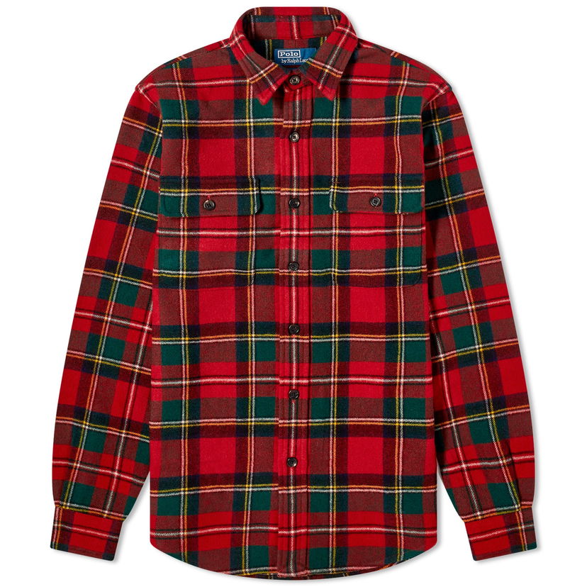 Srajce Polo by Ralph Lauren Tartan Fleece Overshirt Rdeča | 710881792002