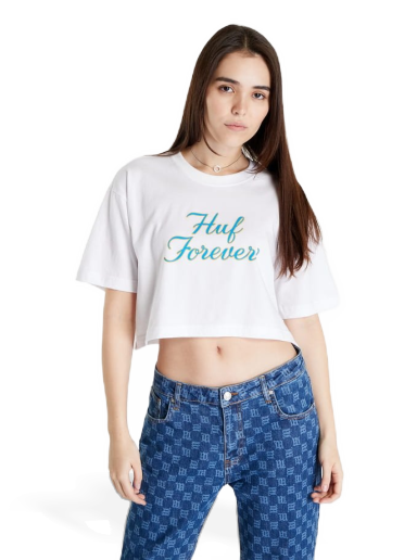 Krop-top HUF Forever Crop Tee Bela | WTS0048 WHITE