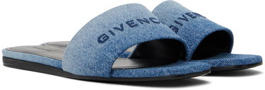 Modni dodatki Givenchy Givenchy 4G Flat Denim Slides Modra | BE306FE2CC420, 3