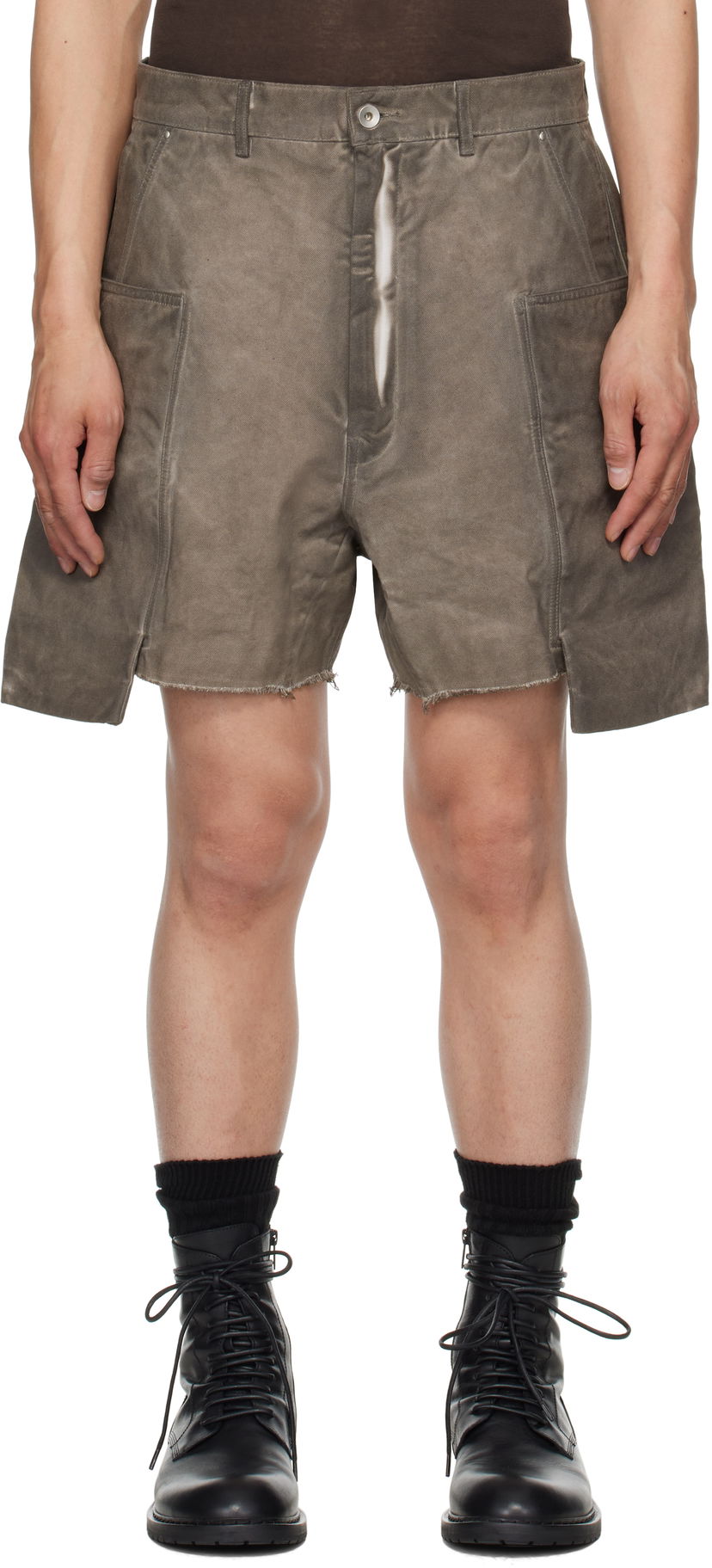 Kratke hlače Rick Owens Rick Owens DRKSHDW Hollywood Stefan Cargo Shorts Siva | DU01E3358 CVS