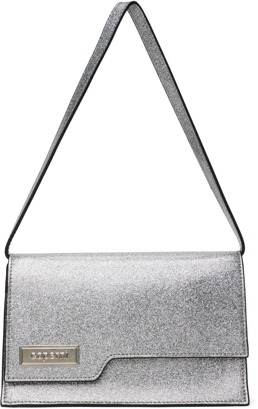 Torba za čez ramo Coperni Mini Glitter Shoulder Bag Kovinski | COPBA66F6008