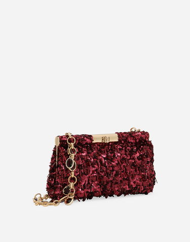 Torba za čez ramo Dolce & Gabbana Dolce & Gabbana Marlene Sequin Embellished Shoulder Bag Bordo | BB7620A521389554, 2