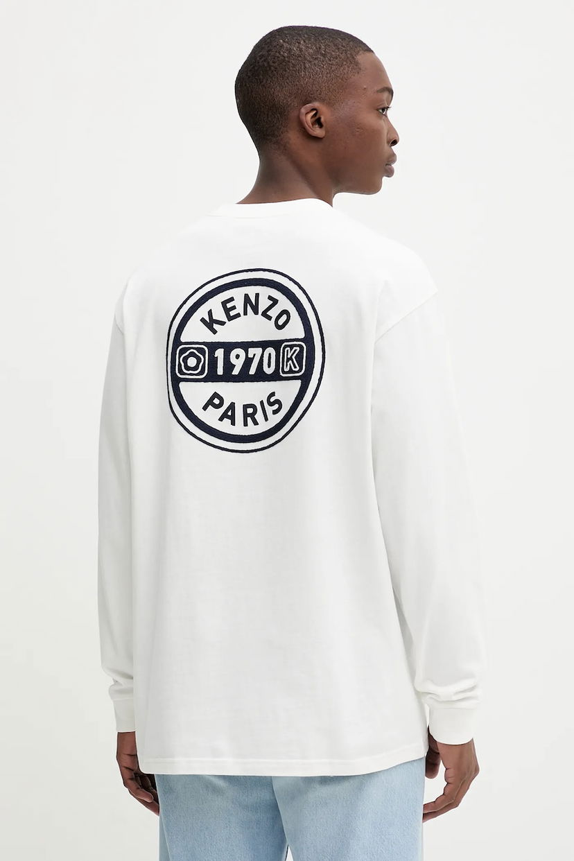 Majica KENZO Kenzo Long Sleeve T-Shirt Bela | FF65TL3504SI