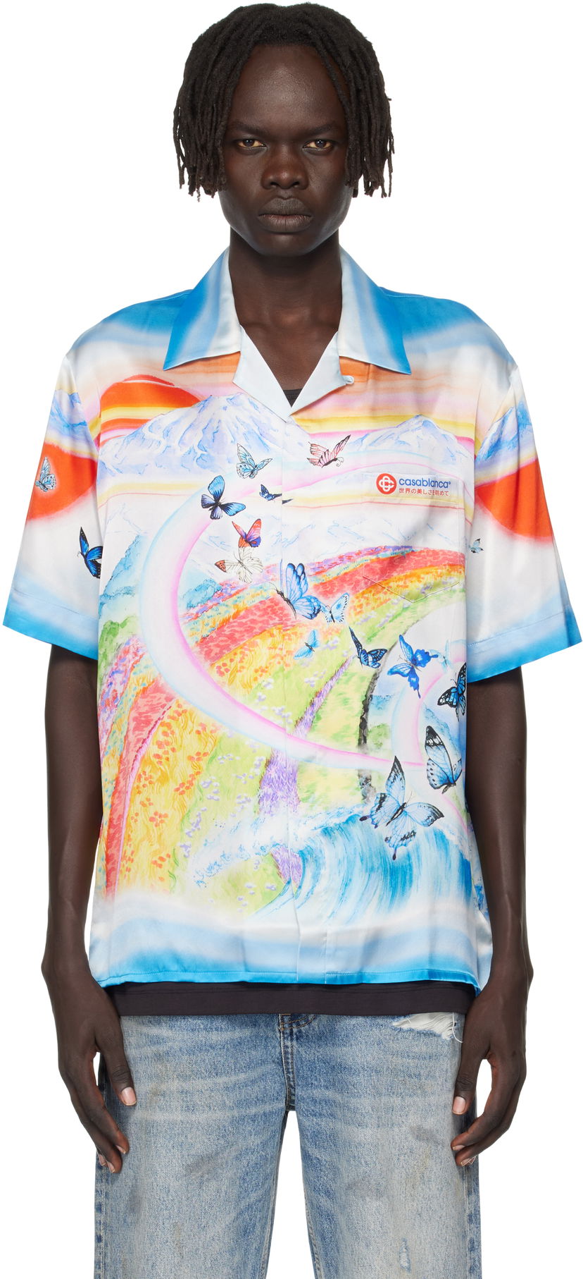 Srajce Casablanca Casablanca Silk Butterfly Print Shirt Večbarvna | MPF25-SH-003-02