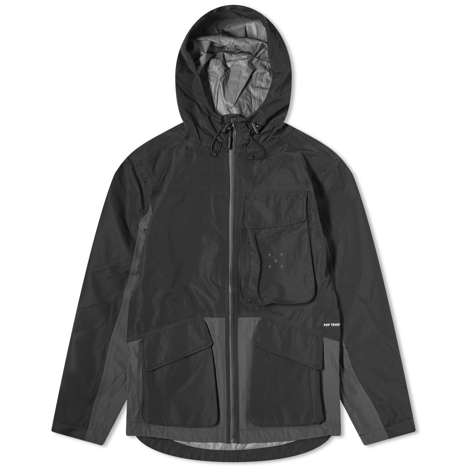 Vetrovka Pop Trading Company Big Pocket Ripstop Shell Jacket Black/Anthracite Črna | POPAW23-05-019, 0