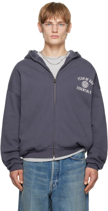 Pulover Fear of God Fear of God ESSENTIALS Heavy Fleece Full Zip-Up Hoodie Siva | 192HO246244F, 0