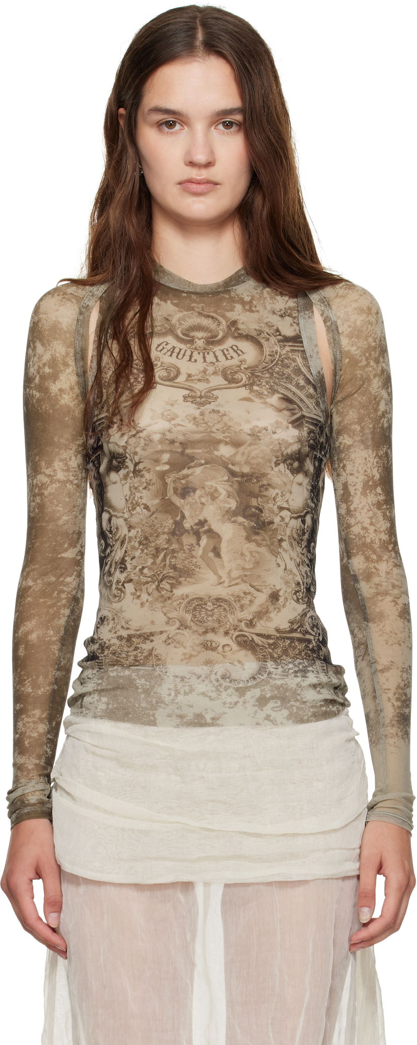 Majica Jean Paul Gaultier Jean Paul Gaultier 'The Médaillon' Long Sleeve Top Rjava | 25/03-W-TO303-M006P-6965