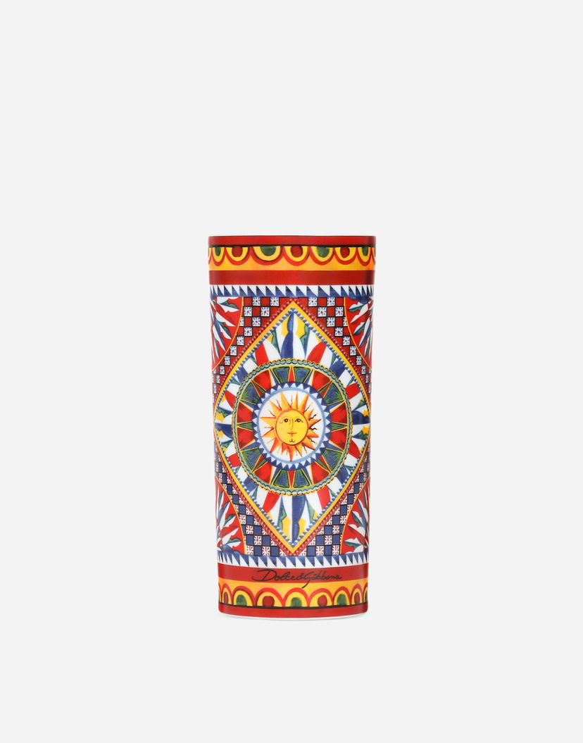 Home decor Dolce & Gabbana Dolce & Gabbana Cylindrical Porcelain Vase Onesize Večbarvna | TCC196TCAMVUC067