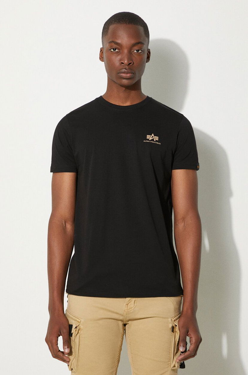Majica Alpha Industries T-Shirt With Print Črna | 128507CP.380