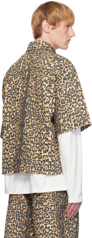 Srajce Rhude Rhude Leopard Boxy Work Denim Shirt Bež | RHSS25SR05012, 2