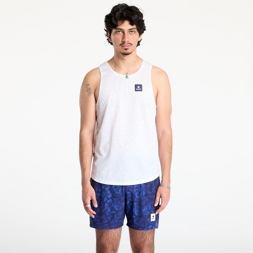 Majica brez rokavov Saysky Flower Combat Singlet White AOP M Bela | NMRSI31C1030