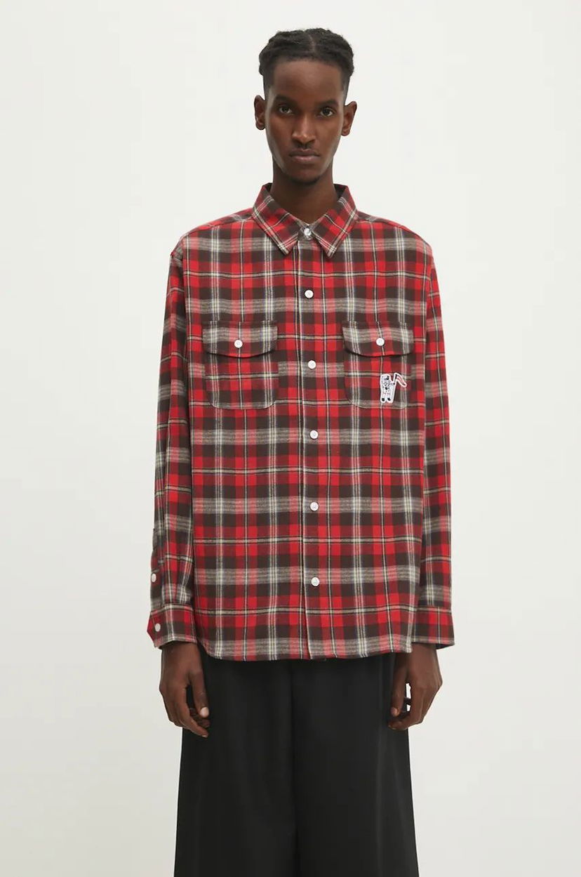 Srajce BILLIONAIRE BOYS CLUB Longsleeve Check Shirt Rdeča | B24322