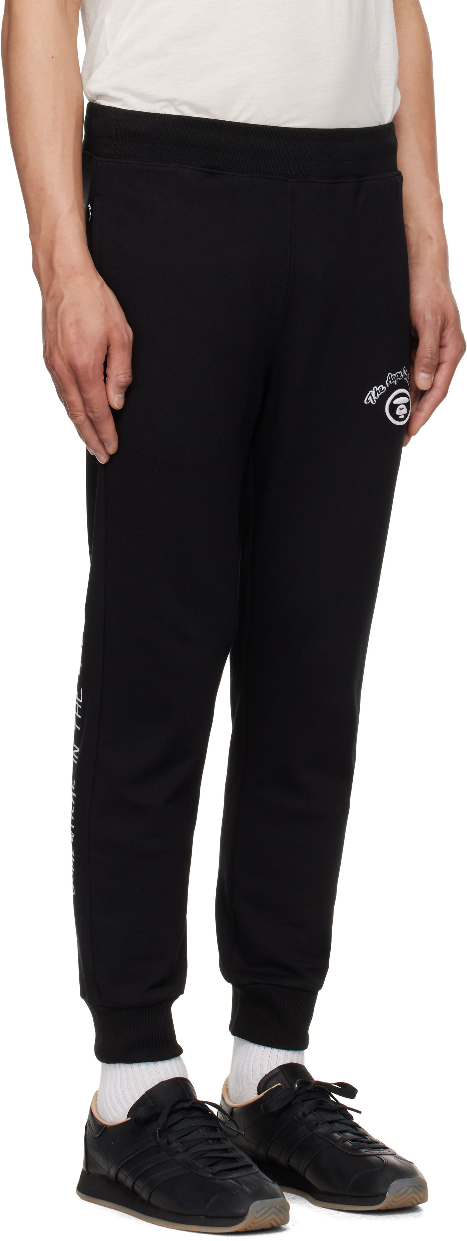 Trenirka AAPE by A Bathing Ape AAPE by A Bathing Ape 'AAPE' Basic Sweatpants Črna | AAPPTMB698XXNBKX, 1