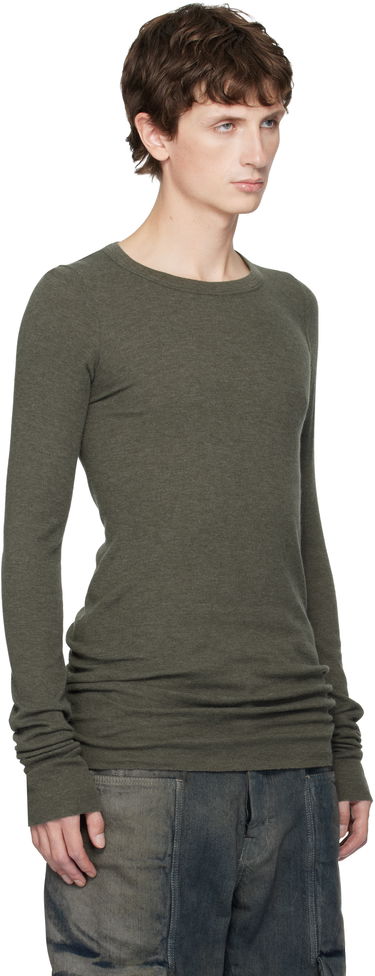 Majica Rick Owens Rick Owens Concordians Ribbed Long-Sleeve T-Shirt Siva | RU02E1250 RJR, 4