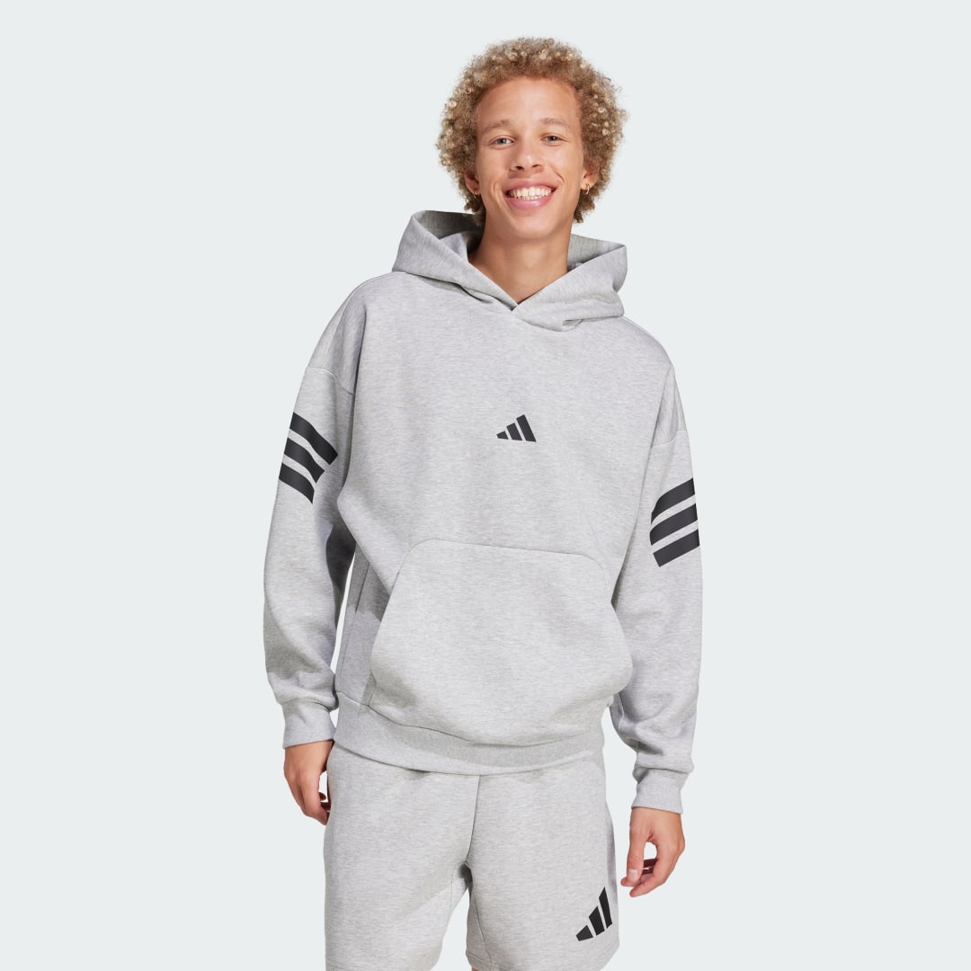 Pulover adidas Performance Future Icons 3-Stripes Hoodie With Drawstring Siva | JD4847, 0