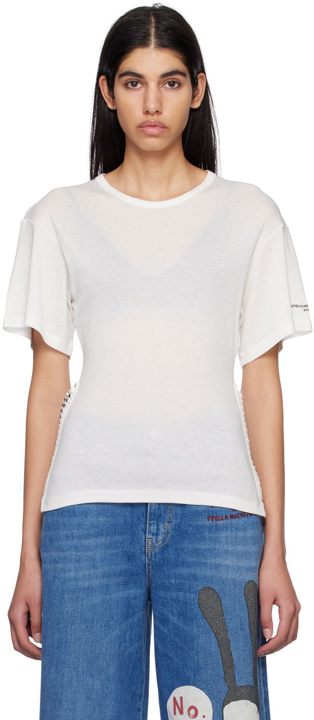 Majica Stella McCartney Stella McCartney Chain T-Shirt Bela | 6J01043SPX03