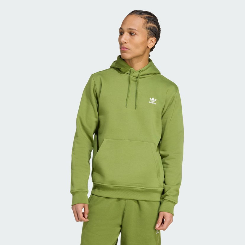 Pulover adidas Performance Trefoil Essentials Hoodie Zelena | JW1067