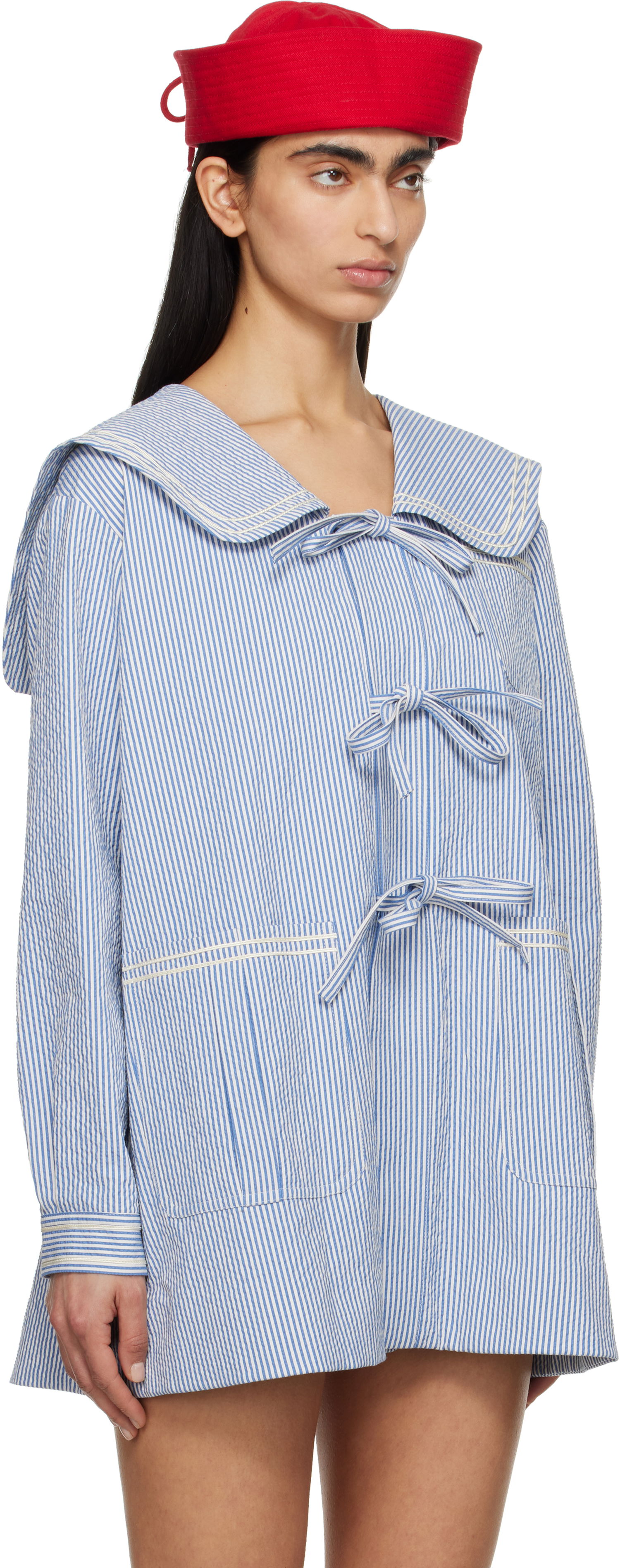 Srajce Bode Bode Club Stripe Sailor Coat Modra | WRS25JA003, 1